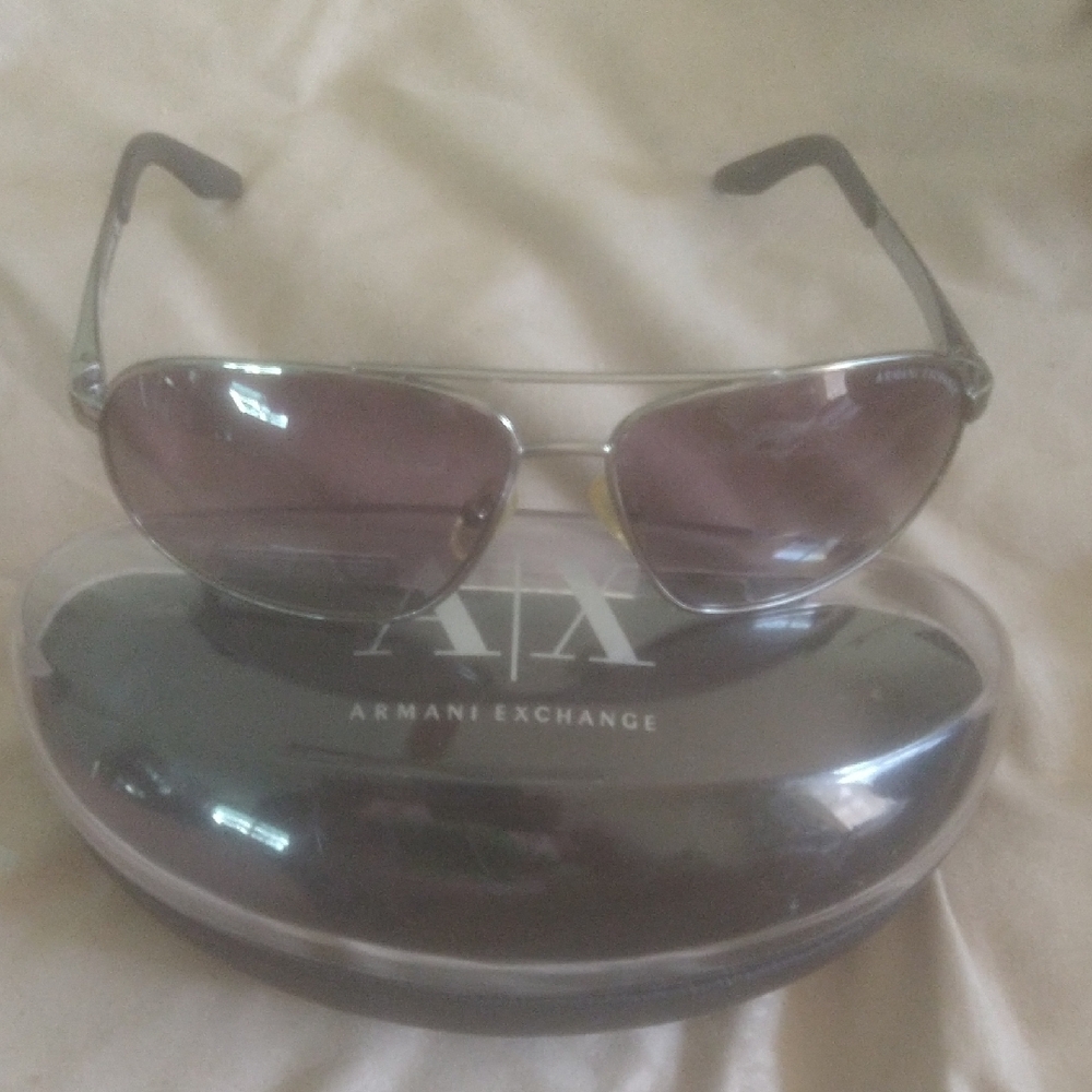 Armani Exchange Silver Aviator Sunglasses